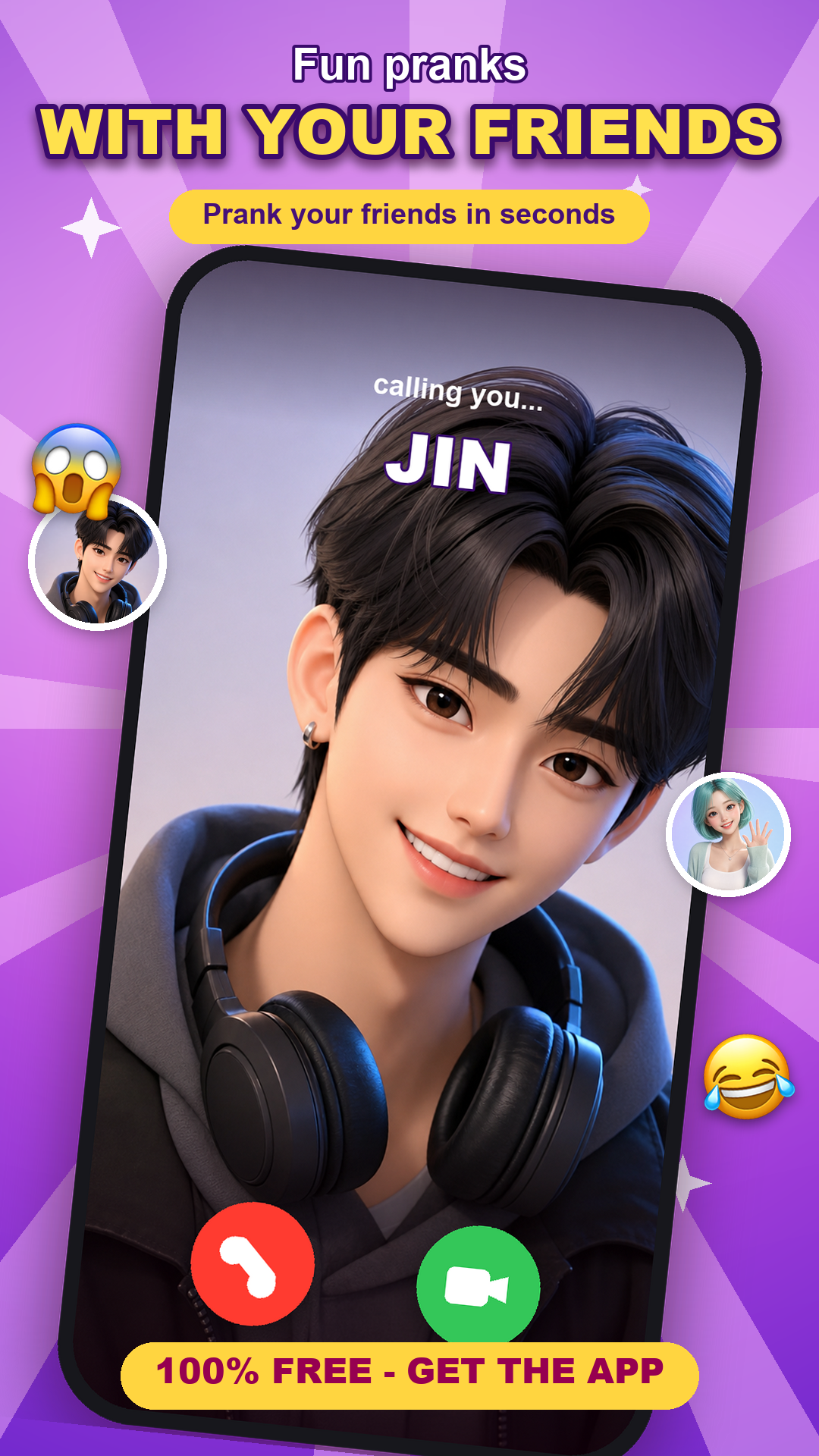 Simulated idol video call in progress